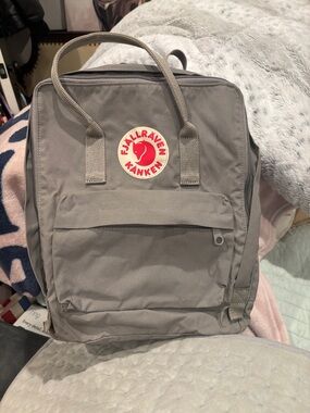 Fjallraven Kanken Backpack - Gray with Red Logo